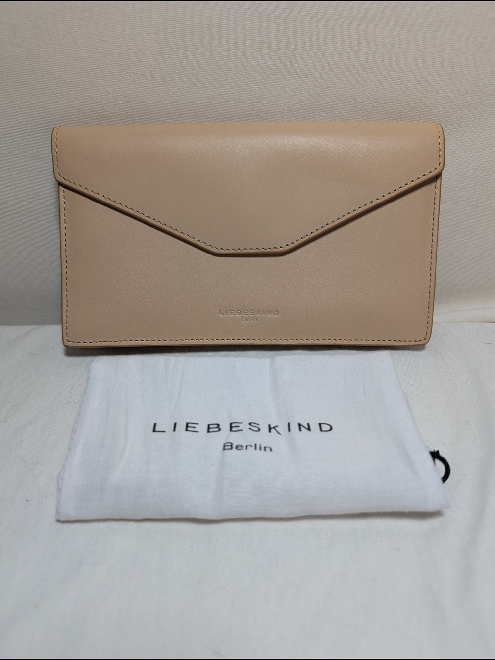 Liebeskind Nude Leather Envelope Clutch